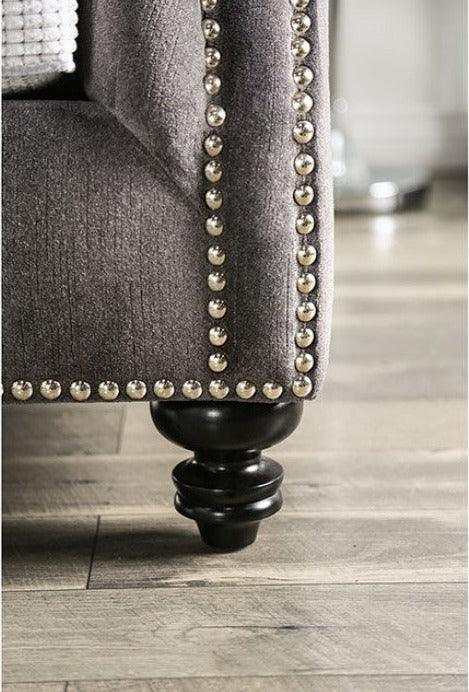 Mariella Gray & Beige Stationary Sofa & Loveseat by Furniture of America at Eve Furniture