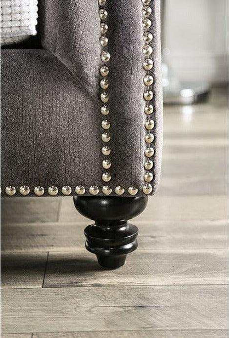 Mariella Gray & Beige Stationary Sofa & Loveseat by Furniture of America at Eve Furniture
