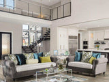 Mariella Gray & Beige Stationary Sofa & Loveseat by Furniture of America at Eve Furniture