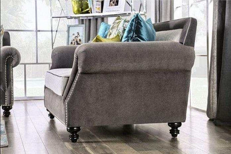 Mariella Gray & Beige Stationary Sofa & Loveseat by Furniture of America at Eve Furniture