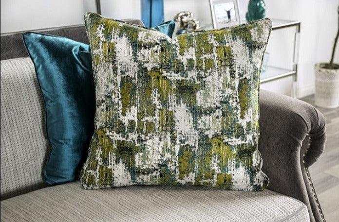 Mariella Gray & Beige Stationary Sofa & Loveseat by Furniture of America at Eve Furniture