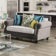 Mariella Gray/Beige/Teal/Olive Loveseat by Furniture of America at Eve Furniture
