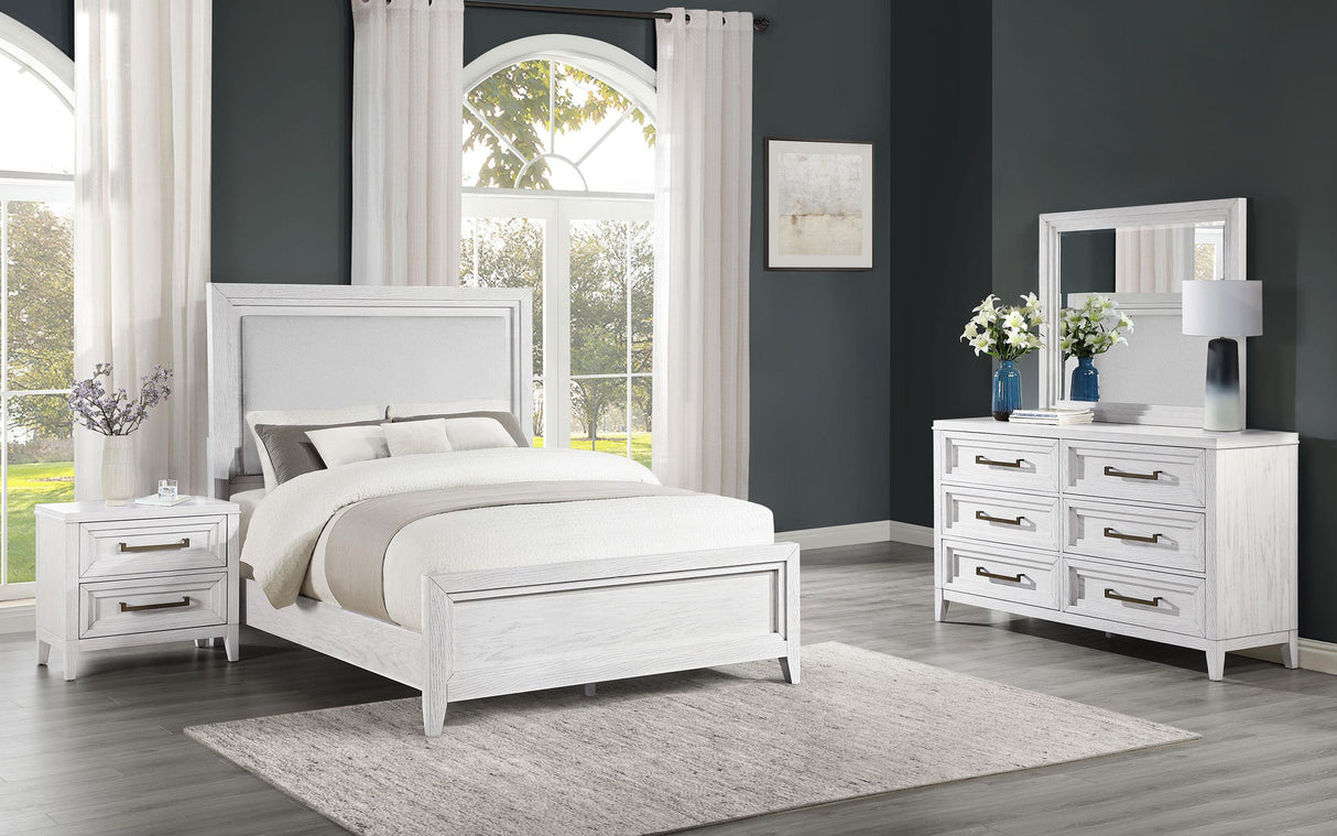 Marielle Distressed White 4-Piece California King Bedroom Set