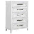 Marielle 5-drawer Bedroom Chest Distressed White by Coaster at Eve Furniture