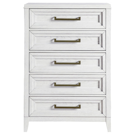 Marielle 5-drawer Bedroom Chest Distressed White by Coaster at Eve Furniture