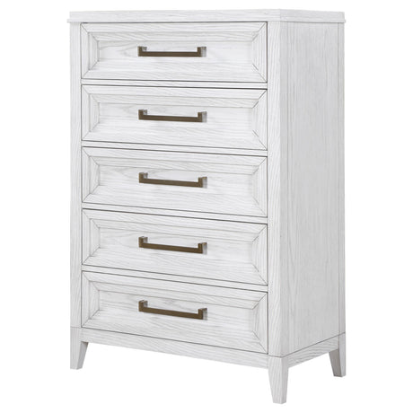 Marielle 5-drawer Bedroom Chest Distressed White by Coaster at Eve Furniture