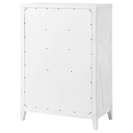 Marielle 5-drawer Bedroom Chest Distressed White by Coaster at Eve Furniture