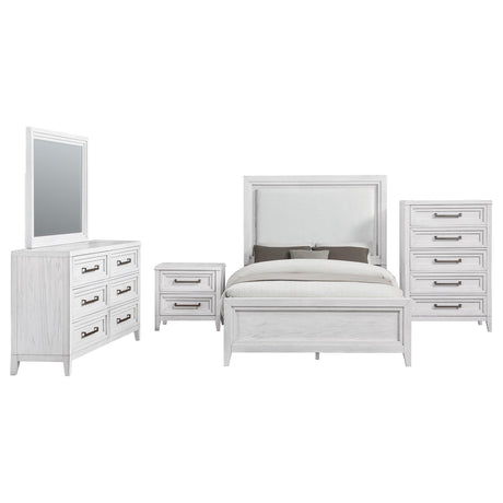 Marielle Distressed White 5-Piece California King Bedroom Set