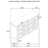 Marielle 6-drawer Bedroom Dresser Distressed White