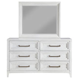 Marielle 6-drawer Dresser with Mirror Distressed White