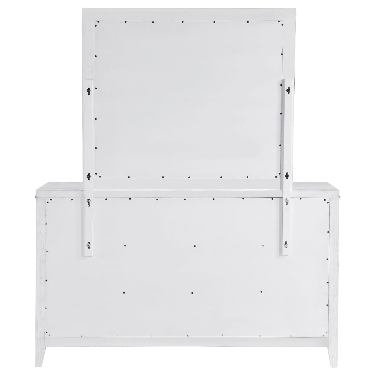 Marielle 6-drawer Dresser with Mirror Distressed White