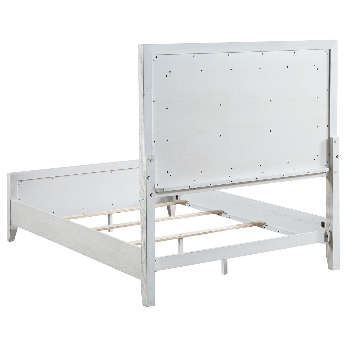 Marielle California King LED Panel Bed Distressed White