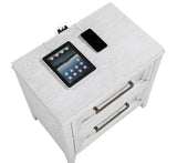 Marielle Distressed White 2-drawer Nightstand Bedside Table by Coaster at Eve Furniture