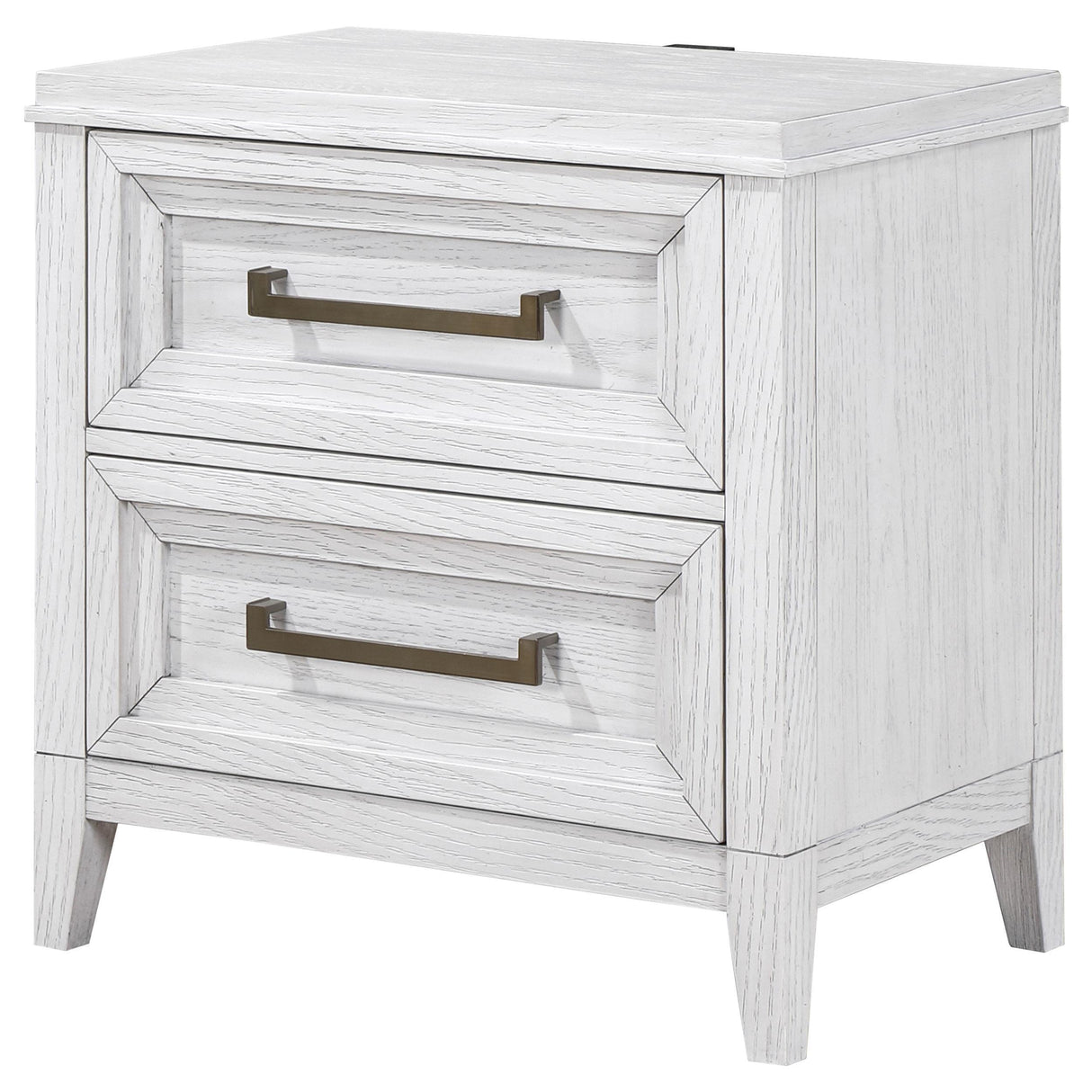 Marielle Distressed White 2-drawer Nightstand Bedside Table by Coaster at Eve Furniture