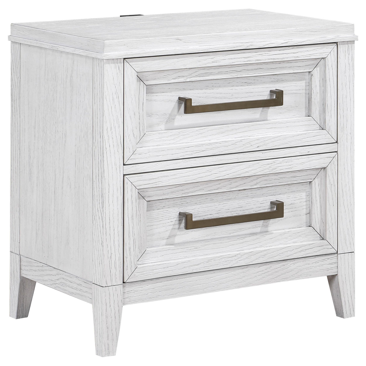 Marielle Distressed White 2-drawer Nightstand Bedside Table by Coaster at Eve Furniture