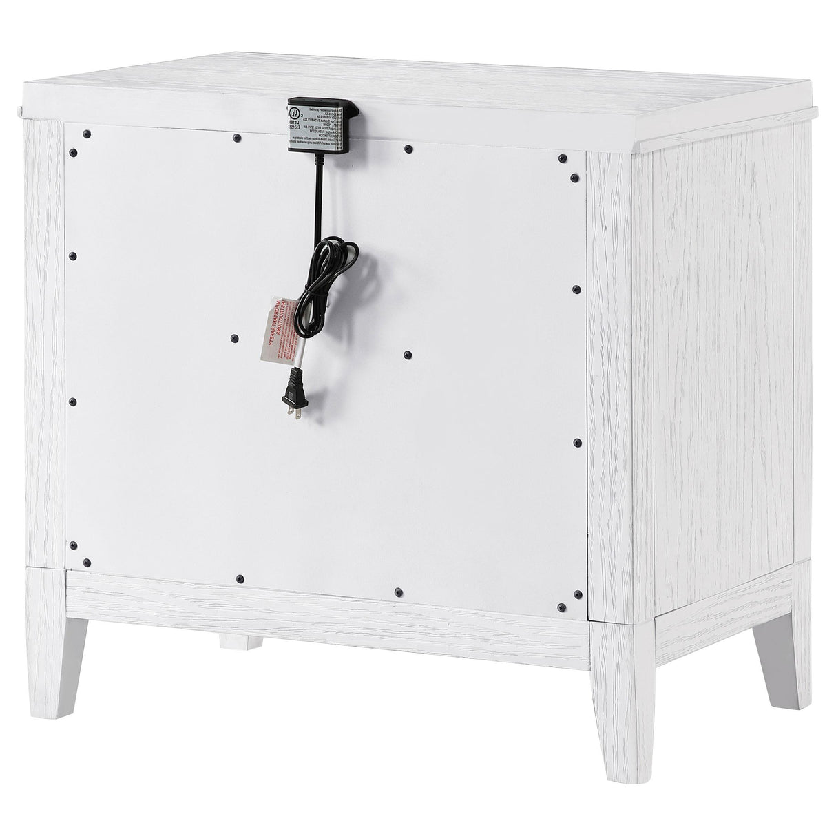Marielle Distressed White 2-drawer Nightstand Bedside Table by Coaster at Eve Furniture