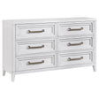 Marielle Distressed White 6-drawer Bedroom Dresser by Coaster at Eve Furniture
