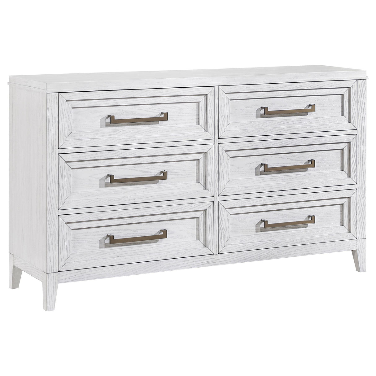 Marielle Distressed White 6-drawer Bedroom Dresser by Coaster at Eve Furniture