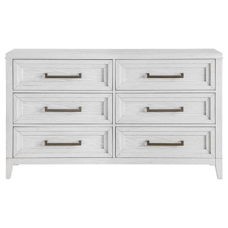 Marielle Distressed White 6-drawer Bedroom Dresser by Coaster at Eve Furniture