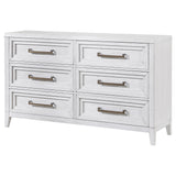Marielle Distressed White 6-drawer Bedroom Dresser by Coaster at Eve Furniture