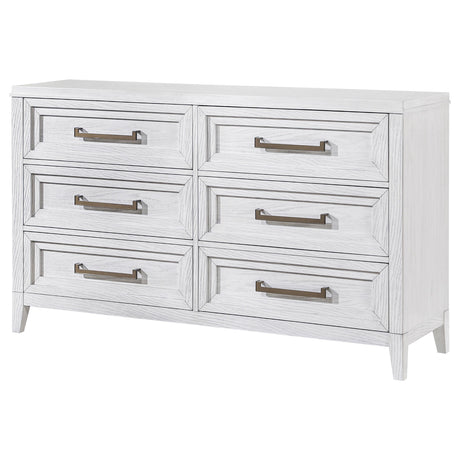 Marielle Distressed White 6-drawer Bedroom Dresser by Coaster at Eve Furniture