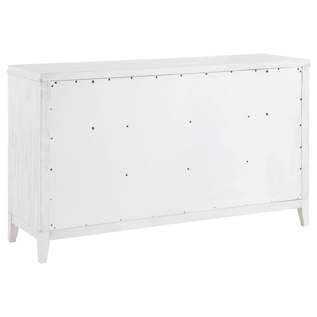 Marielle Distressed White 6-drawer Bedroom Dresser by Coaster at Eve Furniture