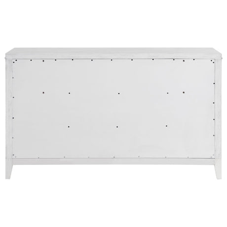 Marielle Distressed White 6-drawer Bedroom Dresser by Coaster at Eve Furniture