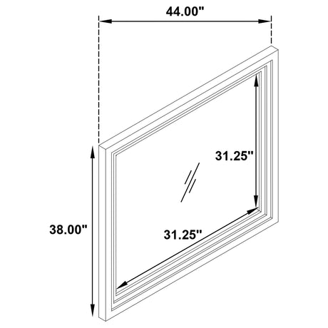 Marielle Distressed White Dresser Mirror by Coaster at Eve Furniture