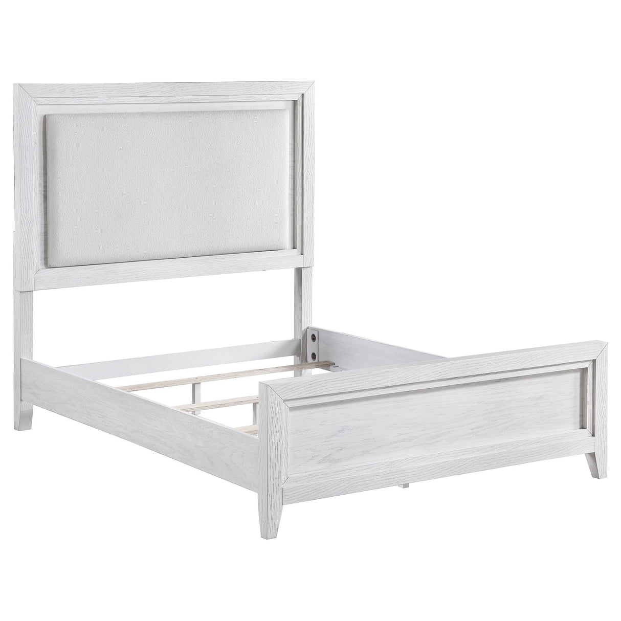 Marielle Distressed White Eastern King LED Panel Bed by Coaster at Eve Furniture