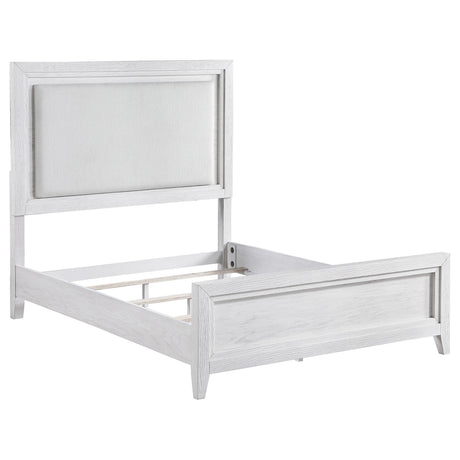 Marielle Distressed White Eastern King LED Panel Bed by Coaster at Eve Furniture