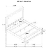 Marielle Eastern King LED Panel Bed Distressed White