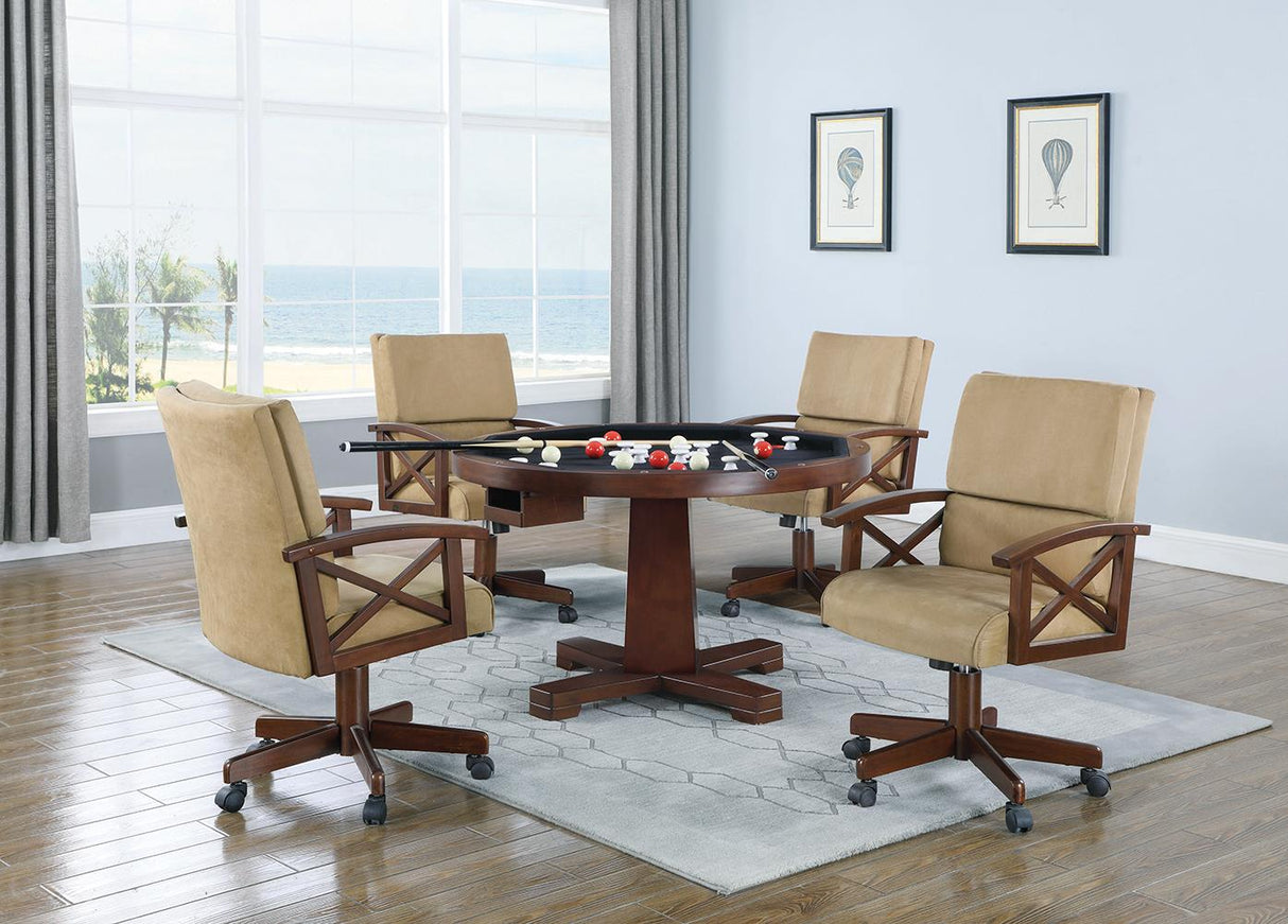 Marietta 5-Piece Game Table Set Tobacco/Tan