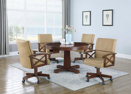 Marietta 5-Piece Game Table Set Tobacco/Tan