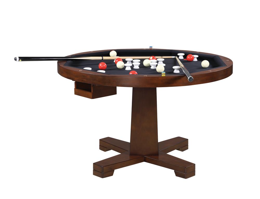 Marietta Round Wooden Game Table Tobacco