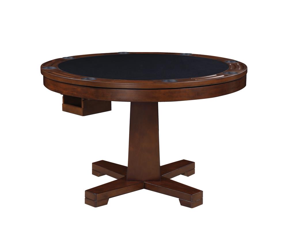 Marietta Round Wooden Game Table Tobacco