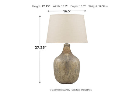 Mari Gray/Gold Finish Table Lamp by Ashley at Eve Furniture