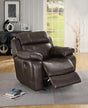 Marille Brown Bonded Leather Reclining Chair by Homelegance at Eve Furniture