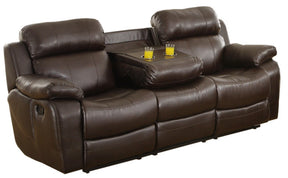 Marille Brown Bonded Leather Reclining Sofa by Homelegance at Eve Furniture