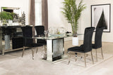 Marilyn Mirror/Black 5-Piece Rectangular Dining Set