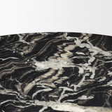 Marilyn Black Forest Marble Black Wood Pedestal Round Dining Table by Mercana at Eve Furniture