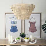 Marimba 40 L x 40 W x 24 H Natural Cane 6 Tier Chandelier by Mercana at Eve Furniture