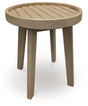 Marina Sun Beige Outdoor End Table by Ashley at Eve Furniture