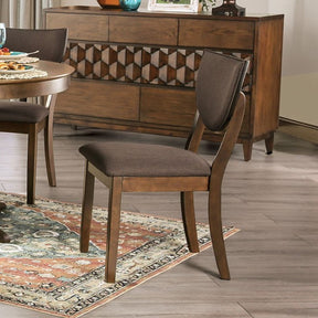 Marina Walnut/Dark Chocolate Side Chair Set of 2 by Furniture of America at Eve Furniture