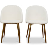 Marion Mid Century Modern Dining Chair (Set of 2) Cream Boucle