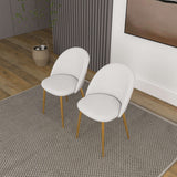 Marion Mid Century Modern Dining Chair (Set of 2) Cream Boucle