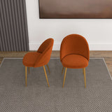 Marion Mid Century Modern Dining Chair (Set of 2) Orange Velvet
