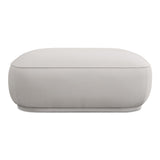 Marion White Square Ottoman by MOES at Eve Furniture