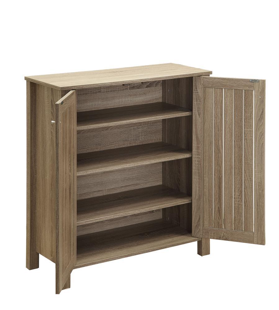 Marisa Dark Taupe 4-Shelf Shoe Cabinet by Coaster at Eve Furniture