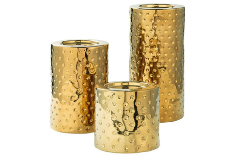 Marisa Gold Finish Candle Holder by Ashley at Eve Furniture