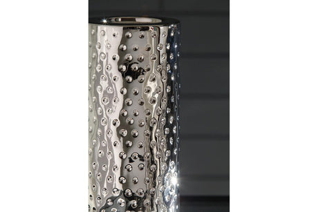 Marisa Silver Finish Candle Holder by Ashley at Eve Furniture
